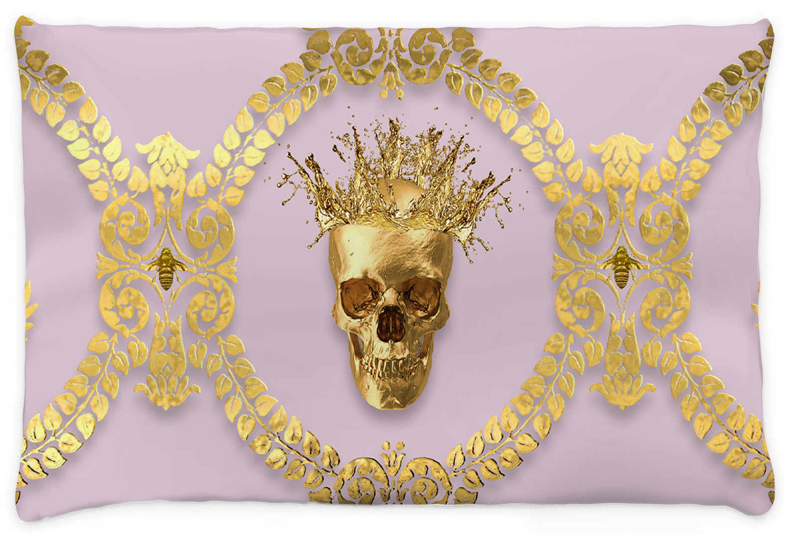 Caesar Gilded Skull & Bees- Singles & Body Pillow in Nouveau Blush Taupe | Le Leanian™ | The Photographist™