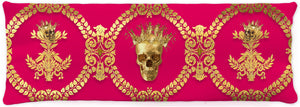 CROWN GOLD SKULL-GOLD RIBS-Body Pillow-PILLOW CASE- color FUCHSIA, PINK, HOT PINK