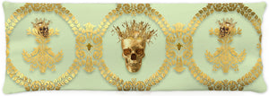 CROWN GOLD SKULL-GOLD RIBS-Body Pillow-PILLOW CASE- color PASTEL GREEN