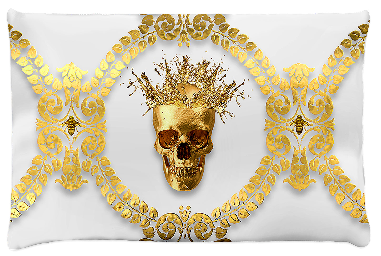 Caesar Gilded Skull & Bees- Singles & Body Pillow in Lightest Gray | Le Leanian™ | The Photographist™
