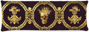 Caesar Gilded Skull & Bees- Singles & Body Pillow in Muted Eggplant Wine | Le Leanian™ | The Photographist™