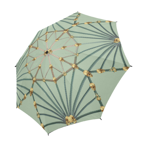 Skull Cathedral- Semi & Auto Foldable French Gothic Umbrella in Pastel | Le Leanian™