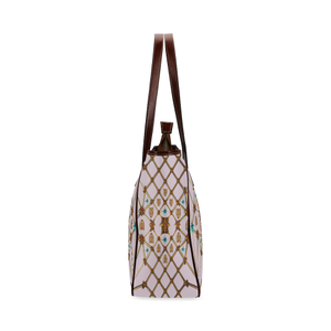Gilded Bees & Ribs- Classic French Gothic Upscale Tote Bag in Nouveau Blush Taupe | Le Leanian™
