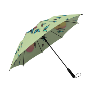 Siamese Skull Morpho-Semi-Automatic Foldable French Gothic Umbrella in Light Green | Le Leanian™