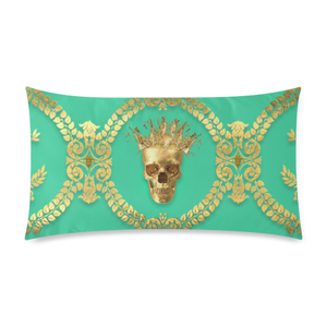 Caesar Gilded Skull & Bees- Singles & Body Pillow in Bold Jade Teal | Le Leanian™ | The Photographist™