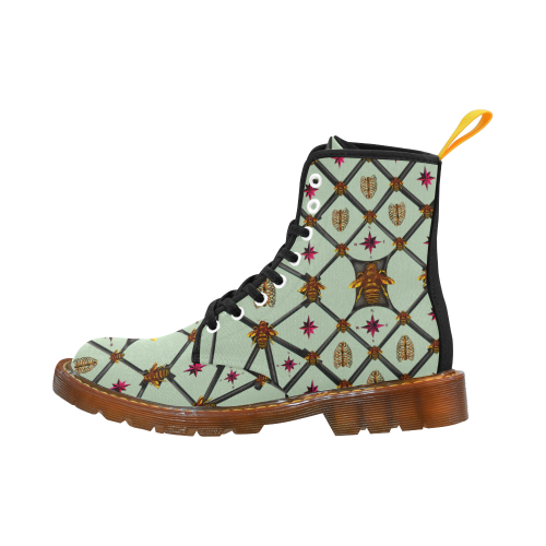 Bee Divergent Dark Ribs & Magenta Stars- Women's French Gothic Combat  Boots in Pastel | Le Leanian™