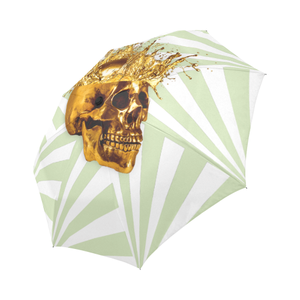 Cirque Gold Skull- Semi Auto & Auto Foldable French Gothic Umbrella in Pale Green | Le Leanian™