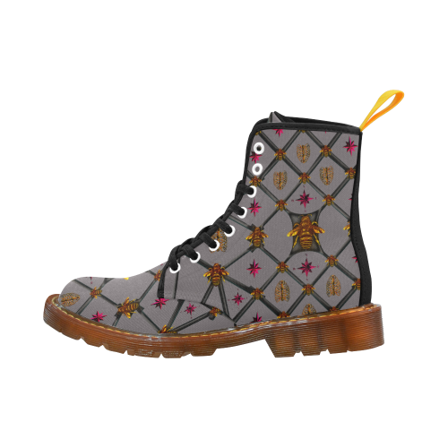 Bee Divergent Dark Ribs & Magenta Stars- Women's French Gothic Combat  Boots in Lavender Steel | Le Leanian™