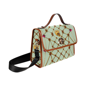 Skull and Honeycomb- Mini Brief Handbag in Pastel | Le Leanian™