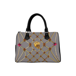 Skull & Honeycomb- French Gothic Boston Handbag in Lavender Steel | Le Leanian™