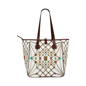 Gilded Bees & Ribs- Classic French Gothic Upscale Tote Bag in White | Le Leanian™
