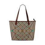 BEE Ribs & Teal STARS-Classic Shoulder TOTE-Color CAMEL, COCOA, TAN, BROWN