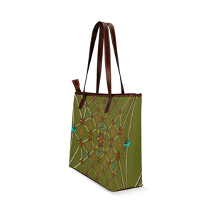 Gilded Bees & Ribs- Classic French Gothic Tote Bag in Bold Olive | Le Leanian™