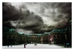 Palace Versailles Surreal Landscape with Sparse Visitors and Billowing Muted Storm Clouds- Fine Art Print