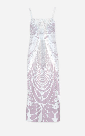 Not Ya Mama's Tie Dye- French Gothic V Neck Slip Dress in Nouveau Blush Lavender | Le Leanian™
