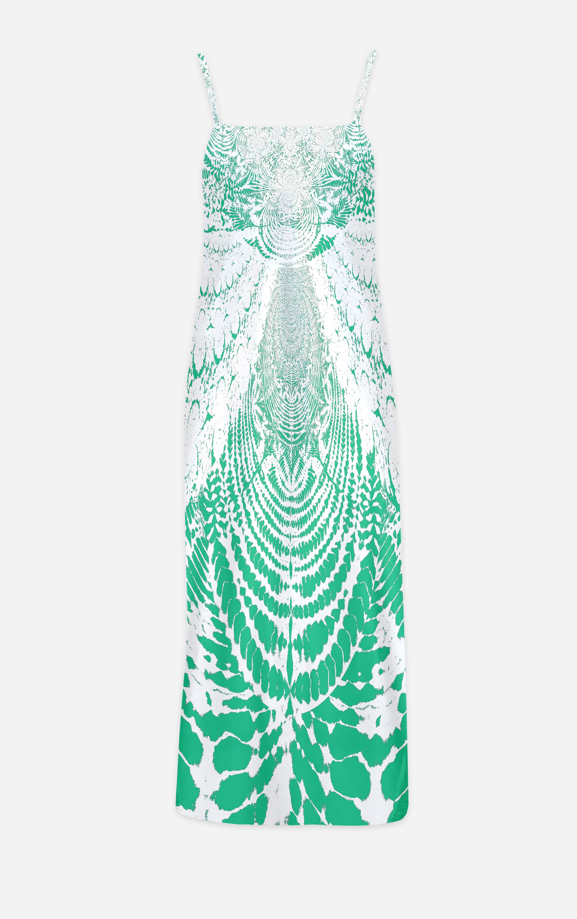 Not Ya Mama's Tie Dye- French Gothic V Neck Slip Dress in Bold Jade Teal | Le Leanian™