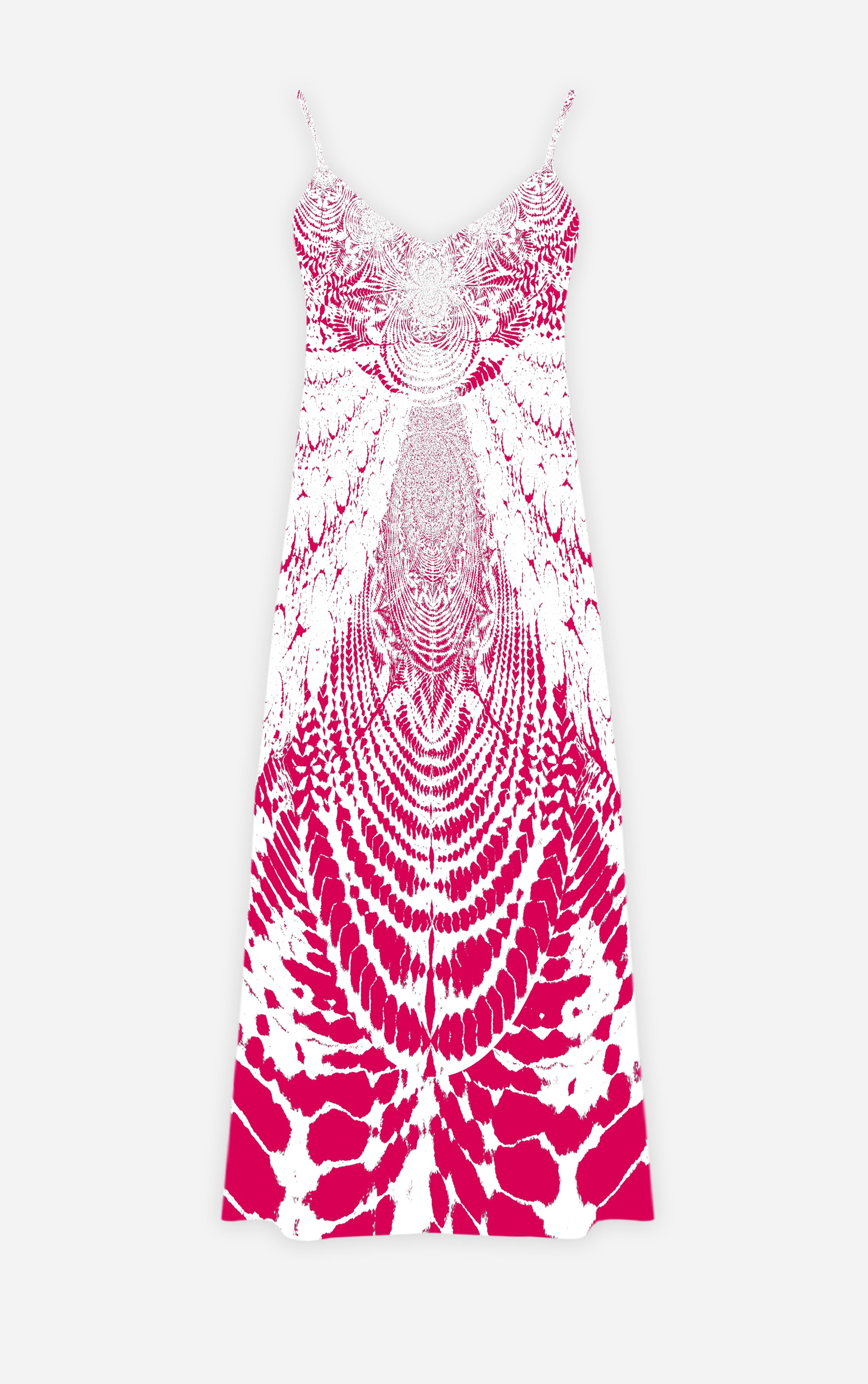 Not Ya Mamas Tie Dye-V Neck Slip Dress in Fuchsia Pink & White-Surreal Fashion- Le Leanian-The Photographist