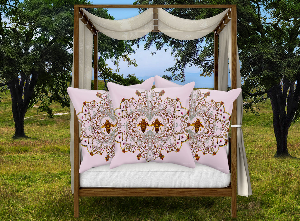 Baroque Honey Bee Pillowcase Set- Blush Lavender Pink