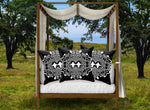 Baroque Honey Bee Relief Satin Pillowcase- French Gothic-Black