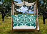 Baroque Honey Bee Relief Satin Pillowcase- French Gothic-Jade Blue Green