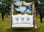 Siamese Skeletons Pillowcase with Teal Butterfly Rib Cage- in Lightest Gray