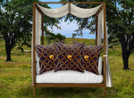 French Gothic-Gold Skull & Honey Bee Pattern- Pillowcase Set-Muted Eggplant Purple