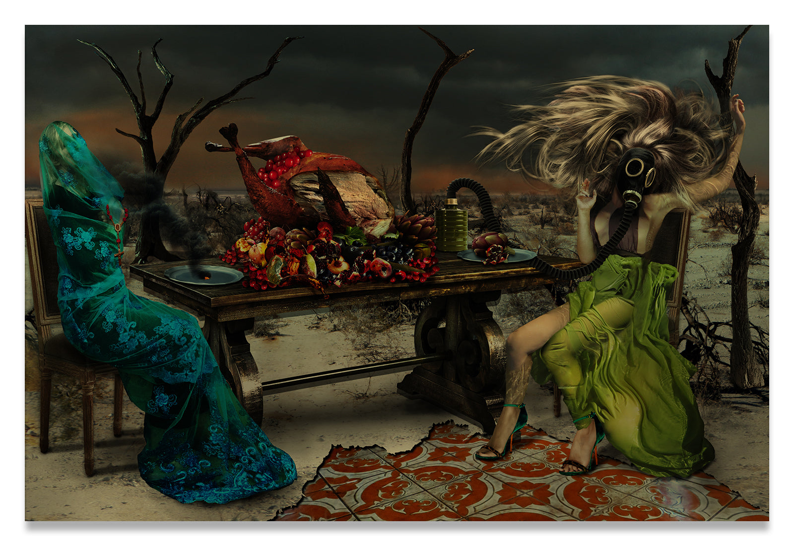 Two Women in Purgatory at The Last Supper-Fine Art Print