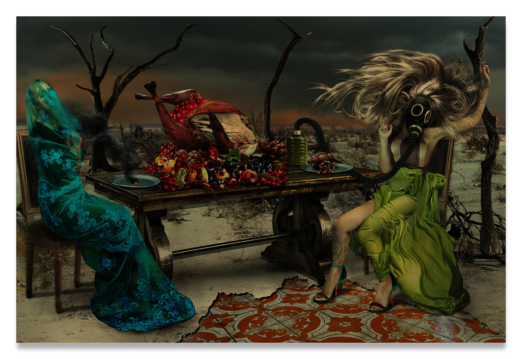 Two Women in Purgatory at The Last Supper-Fine Art Canvas Print