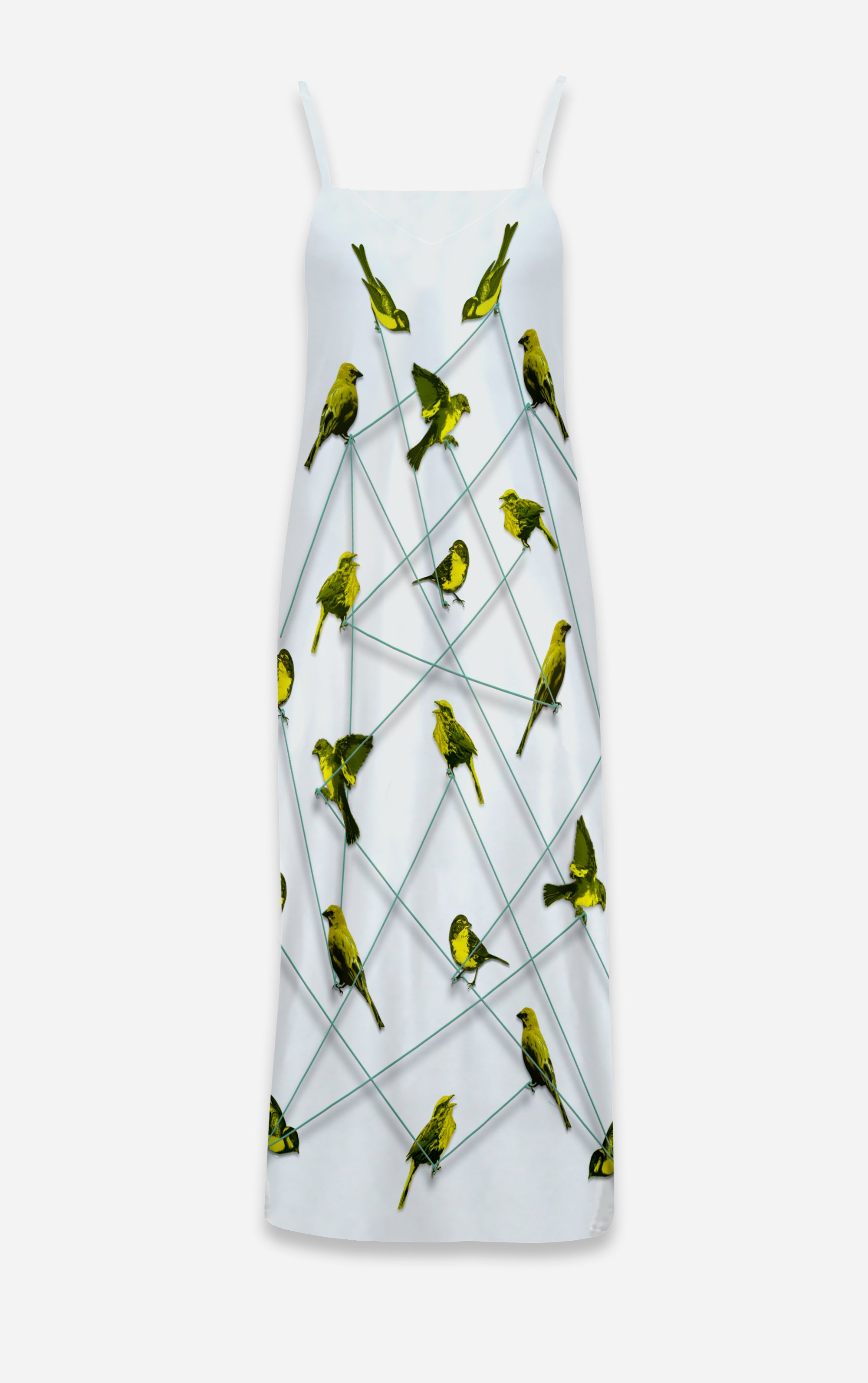 Make Me a Bird- 100% Silk Satin French Gothic V Neck Slip Dress on Lightest Gray | Le Leanian™