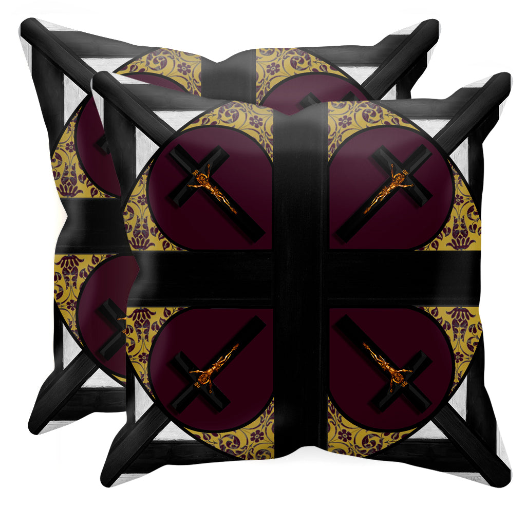 Crossroad Crucifix- Sets & Singles Pillowcase in Eggplant Wine | Le Leanian™
