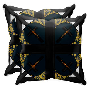 Crossroad Crucifix- Sets & Singles Pillowcase in Midnight Teal | Le Leanian™