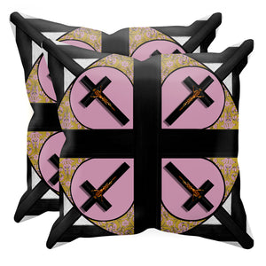 Crossroad Crucifix- Sets & Singles Pillowcase in Nouveau Blush Taupe | Le Leanian™