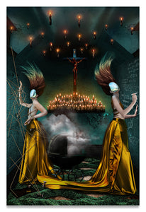Two Women in The Hall of Souls, Purgatory, defining forever-Metal Print-Aluminum Print