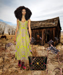Byzantine V Neck-Tie Dye Slip Dress-Blush Pink & Mustard-Surreal Fashion- Le Leanian- The Photographist