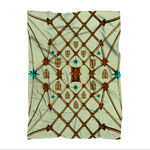 Gilded Bees & Ribs- Classic French Gothic Fleece Blanket in Pale Green ﻿| Le Leanian™
