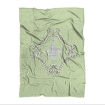 Queen Bee- Classic French Gothic Fleece Blanket in Pale Green | Le Leanian™