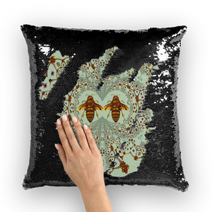 Baroque Honey Bee Extinction- French Gothic Sequin Pillowcase or Throw Pillow in Pastel | Le Leanian™