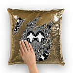 Baroque Hive Relief- French Gothic Sequin Pillowcase or Throw Pillow in Back to Black | Le Leanian™