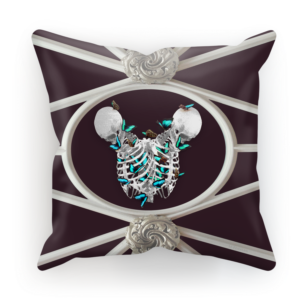 Versailles Siamese Skeletons with Teal Butterfly Rib Cage- Muted Eggplant Red Wine Purple Blood
