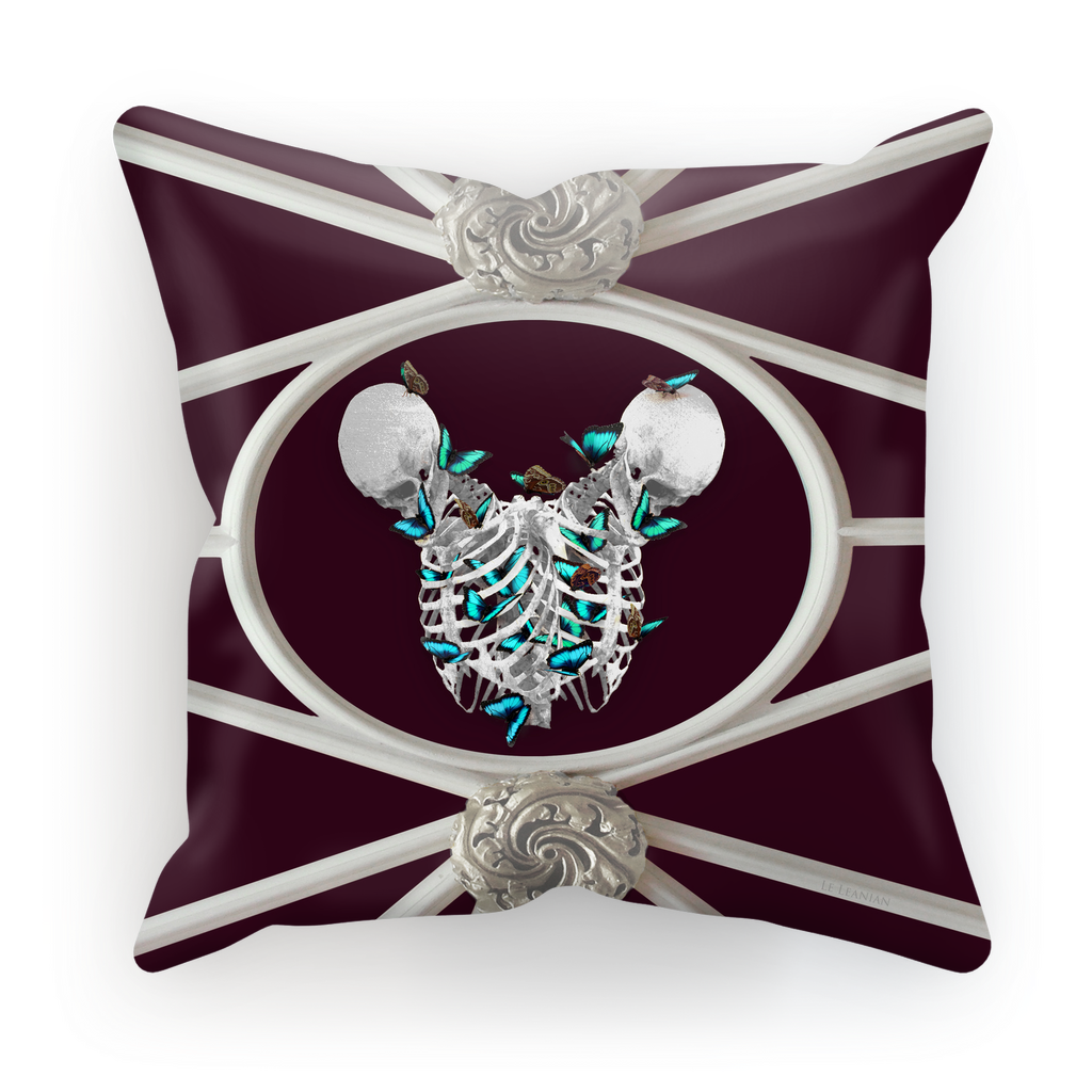 Versailles Siamese Skeletons with Teal Butterfly Rib Cage- Eggplant Red Wine Purple Blood