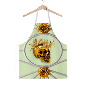 Versailles Golden Skull- Classic French Gothic Apron in Pale Green | Le Leanian™