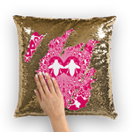 Baroque Hive Relief- French Gothic Sequin Pillowcase or Throw Pillow in Bold Fuchsia | Le Leanian™