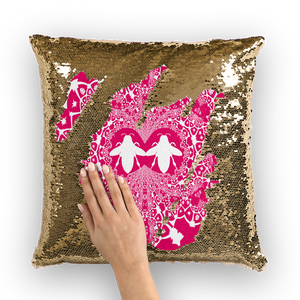 Baroque Hive Relief- French Gothic Sequin Pillowcase or Throw Pillow in Bold Fuchsia | Le Leanian™