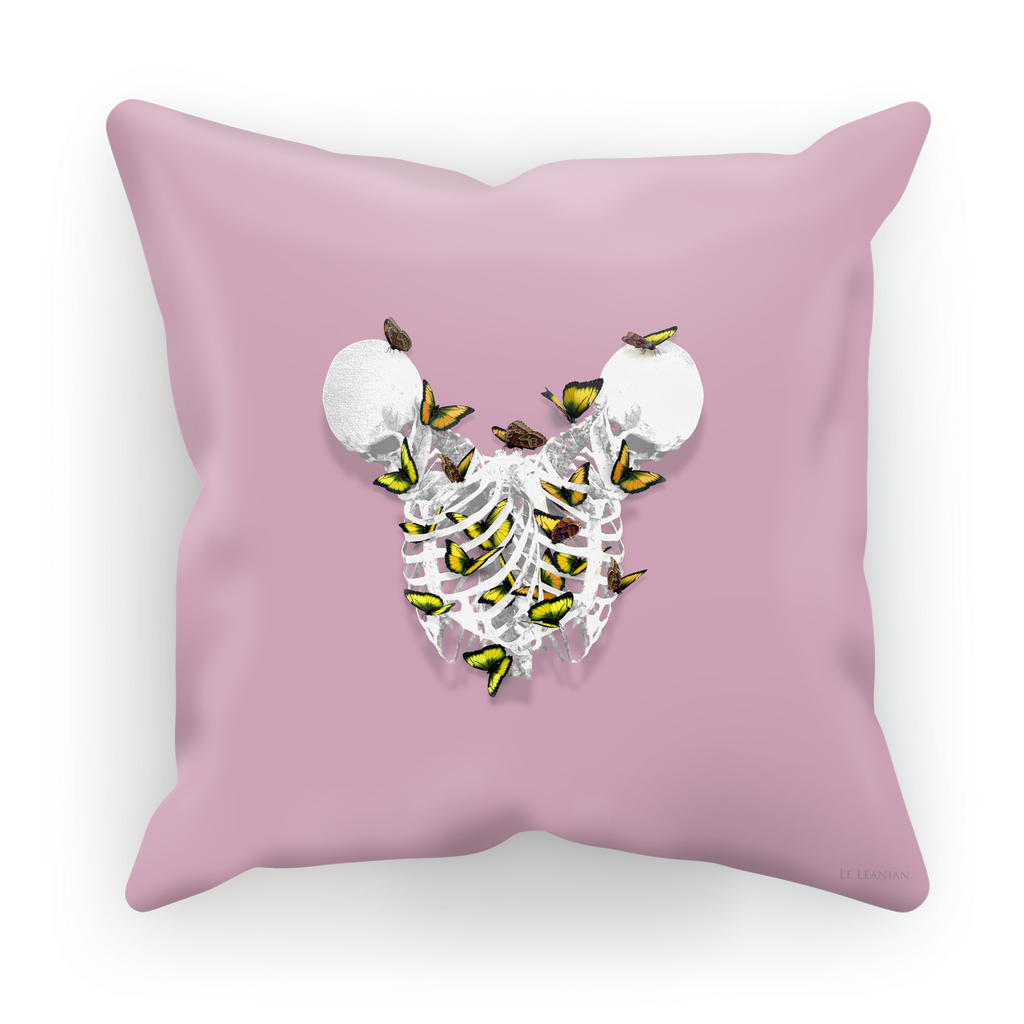 Siamese Skeletons with Gold Butterflies coming out The Rib cage- in Light Purple Pink