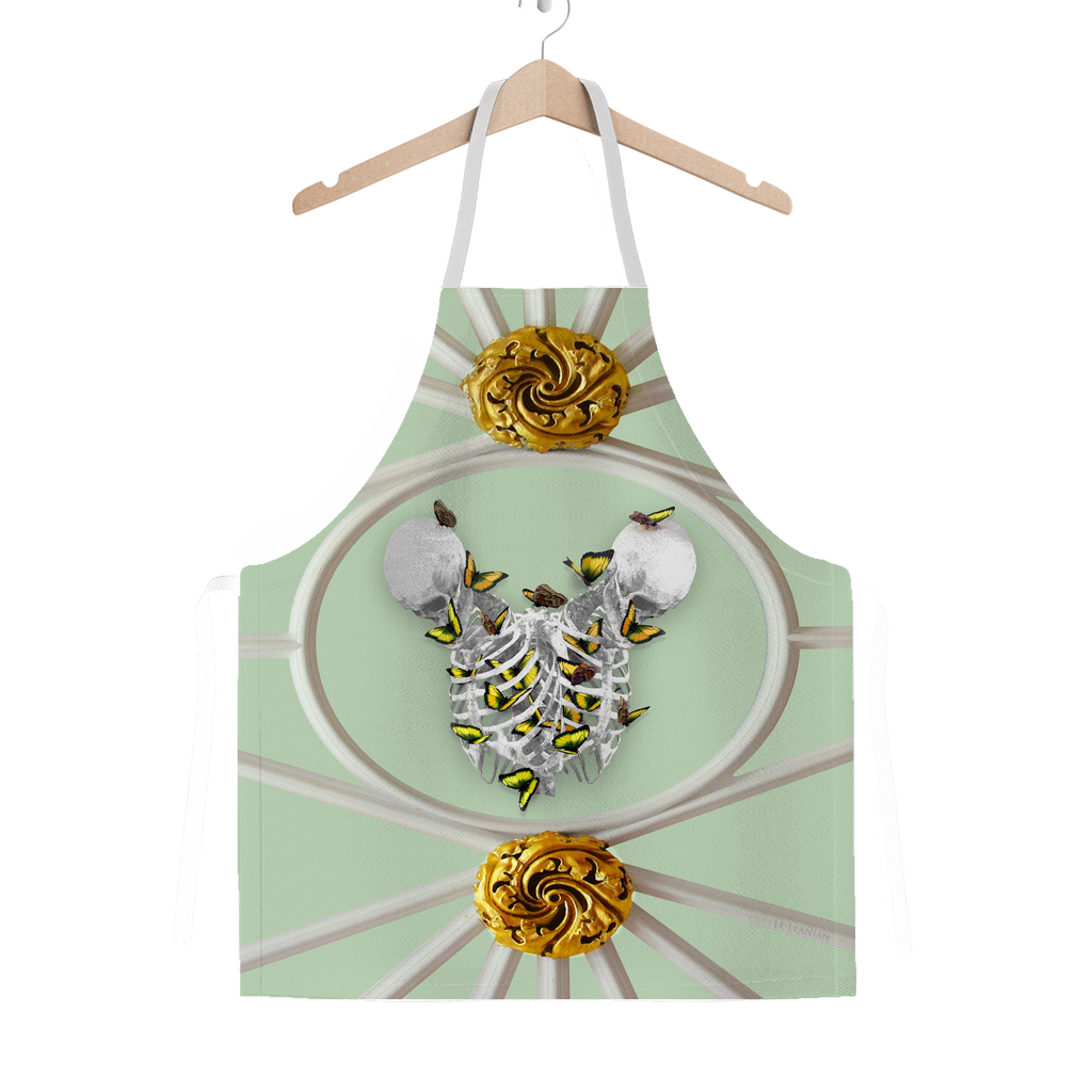 Versailles Gilded Skull Divergence Golden Whispers- Classic French Gothic Apron in Pastel | Le Leanian™