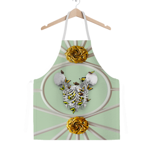 Versailles Gilded Skull Divergence Golden Whispers- Classic French Gothic Apron in Pastel | Le Leanian™