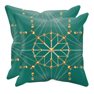 Skull Cathedral- Sets & Singles Pillowcase in Jade | Le Leanian™