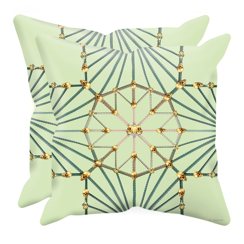 Skull Cathedral- Sets & Singles Pillowcase in Pale Green | Le Leanian™