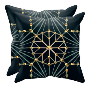 Skull Cathedral- Sets & Singles Pillowcase in Midnight Teal | Le Leanian™