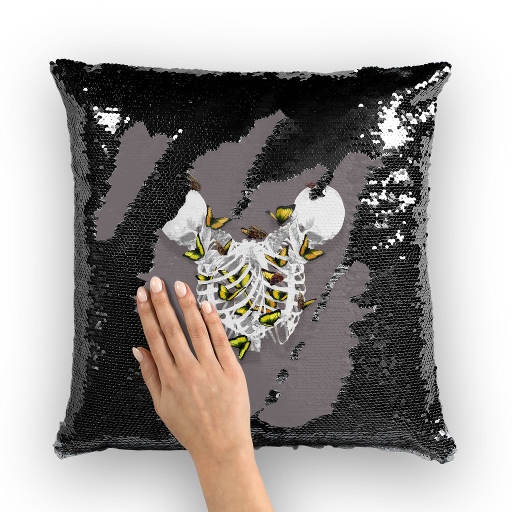 Versailles Divergence Golden Duality- French Gothic Sequin Pillowcase or Throw Pillow in Lavender Steel | Le Leanian™
